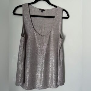 Stella & Dot Silver Metallic Shimmer Tank Top Size M